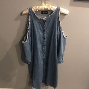 Fabrik off the shoulder denim dress